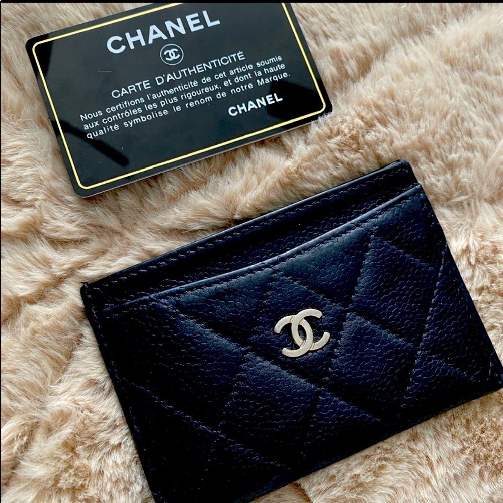Chanel Black Caviar Flat Cardholder